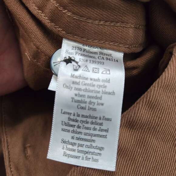 Everlane Size 8 Organic Cotton Utility Mid-Rise Straight Leg Pants Carob Brown - Picture 9 of 12